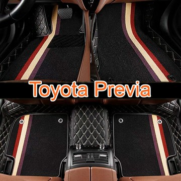 工廠直銷適用  Toyota Previa 雙層全包圍皮革腳墊 汽車腳踏墊 隔水墊 耐磨