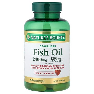 Nature's Bounty, 無氣味魚油，90 粒包衣軟膠囊（每粒軟膠囊 1200 毫克）