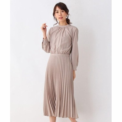 オペークドットクリップ シアーボイル バックタイプリーツワンピース レディース サンドベージュ 38 M Opaque Clip 通販 Lineポイント最大get Lineショッピング