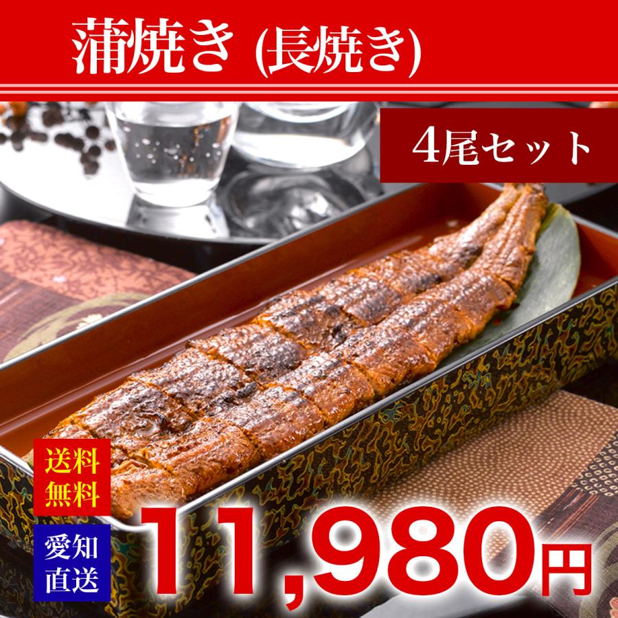 愛知県産特選うなぎ蒲焼き（長焼）4尾セット 土用の丑の日　2023　ギフト　国産　 ウナギ 鰻 お取り寄せ 人気　お祝　お歳暮　お中元