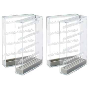 MUJI 無印良品 灰絨內盒 小物用 可對應壓克力項鍊耳環收納 左右對開型 16.7 x 3.7 x 2cm  灰色  2個