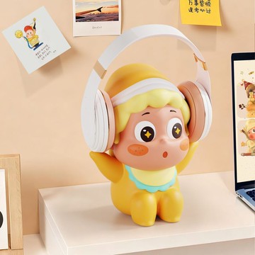 【現貨秒發】星星人頭戴式耳機支架 星星人創意架託 電競房間擺件 電腦桌面裝飾品 星星人擺件 耳機架