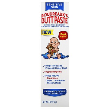 Boudreaux's Butt Paste, 尿布疹軟膏，敏感肌膚，4 盎司（113 克）