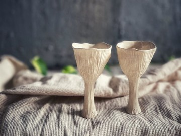 宴會盛放高腳花杯・高腳杯・酒杯 / 粉彩潑墨 /