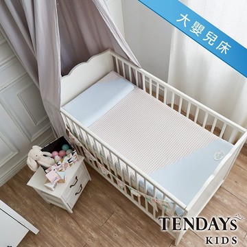 【TENDAYS】有機棉可水洗透氣嬰兒床墊（大單 和風藍 0-4歲）舒壓 買床送枕