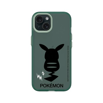 iPhone 15 Clear 憂墨綠 - 寶可夢 Pokemon - 皮卡丘背面剪影