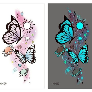 夜光紋身貼 網路爆款夜店聚會夜光刺青貼紙 刺青 紋身 紋身貼 臉貼 手臂貼 全身紋身貼 身體彩繪 TATTOO 假刺青