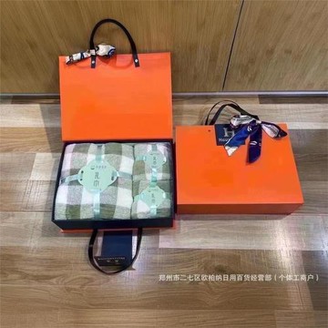 橙色-禮盒   棉花糖純棉毛巾浴巾三件套禮盒套裝隨手禮伴