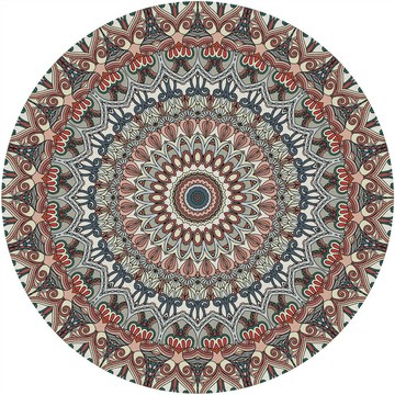 圓地墊 圓形地墊 地毯地墊 美式輕奢復古圓形地毯北歐床邊地毯客廳臥室書房家用吊籃瑜伽地墊『ZW4568』