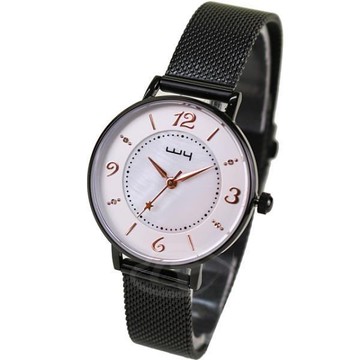 【WY威亞】探索視界米蘭黑帶錶-白盤金針