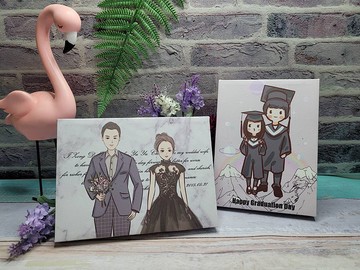 從校園戀人到攜手一生 客製化愛情無框畫 結婚紀念 畢業成長禮物