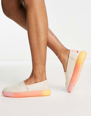Toms alpargata mallow chunky trainers in natural with ombre sole-Multi