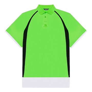 Balenciaga Unisex FW21 Embroidery Polo Shirt Green