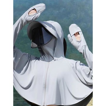 (免運)冰絲防曬衣女2025夏季新款原紗披肩薄款防紫外線戶外短款遮陽外套