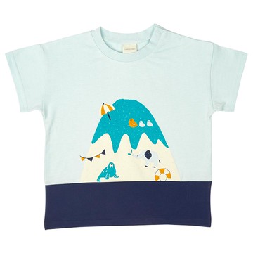 akachan honpo - 短袖隔熱T恤-淺藍色