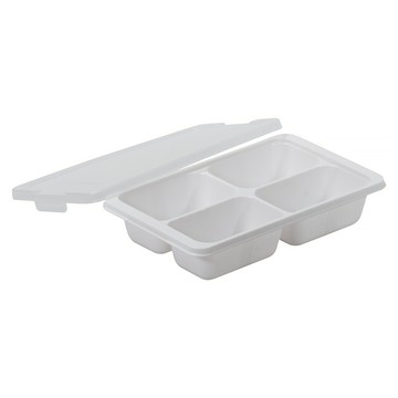珍珠金屬 冷凍食物盒 4格  白色  130ml  1個