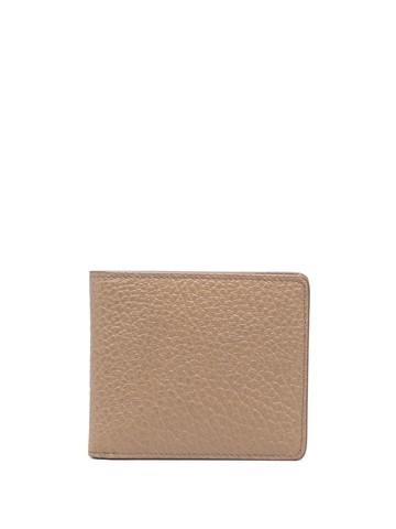Maison Margiela - four-stitch bi-fold wallet - men - Calf Leather/Viscose/Calf Leather - One Size - Neutrals