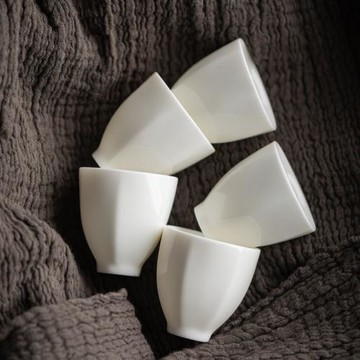 舊望格羊脂玉瓷白瓷茶杯功夫茶具品茗杯陶瓷家用單杯子小杯茶盞