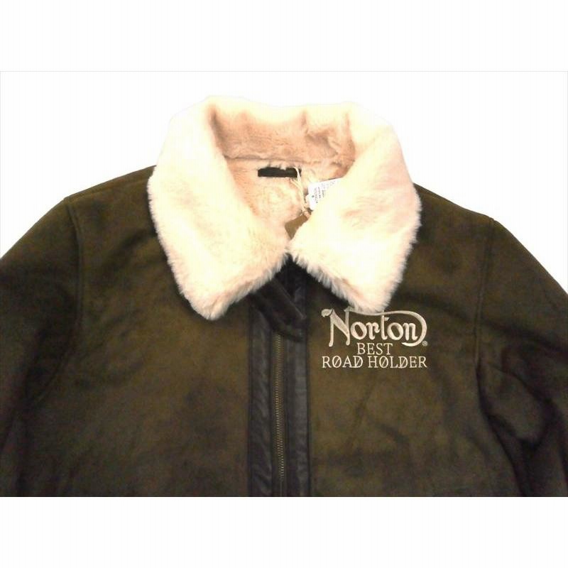Norton ノートン B-3ジャケット 223N1701 PU ライン フェイク ムートン  