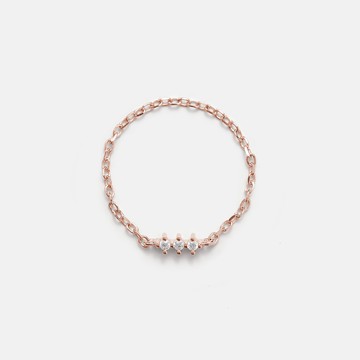 【Isha Jewelry】純銀三鑽鍊戒 (兩色可選) | 精選鋯石