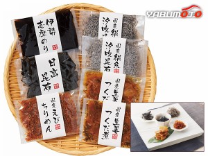 国産佃煮詰合せ 国産生姜つくだ煮×2 伊勢志摩のり×1 国産絹糸汐吹昆布×2 日高昆布×1 国産えびちりめん×1 KT-35 税率8％