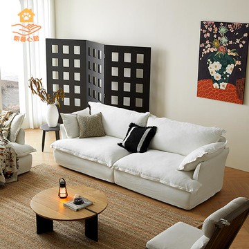 北歐沙發超軟客廳雙人簡約風民宿公寓日式慵懶布藝沙發小戶型懶人