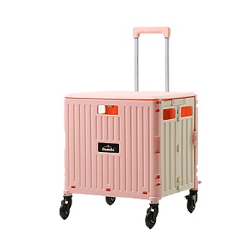 韓國 Damda Home PLUS 四輪摺疊購物推車，65L大容量，最大承重80kg  草莓牛奶  1個