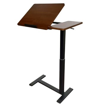 【Hampton 漢汀堡】查理實木氣壓桌面可翻升降桌-黑腳