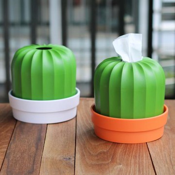 泰國Qualy仙人掌紙巾筒卷紙創意可愛圓形 紙巾盒簡約小清新家用