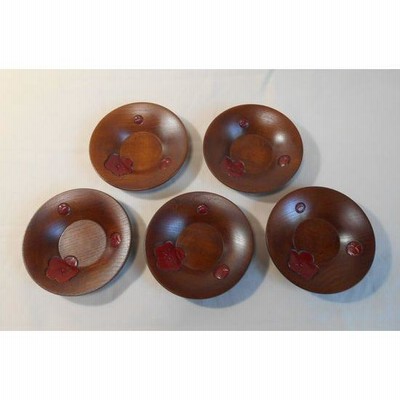 鎌倉彫　茶托3点セット r400