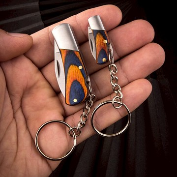 拆快遞彩木小刀迷你鑰匙扣掛件鑰匙鏈圈環鎖匙扣男士創意個性小物