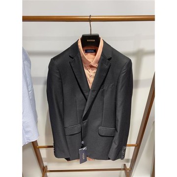 雅戈爾男士商務休閑羊毛桑蠶絲黑色修身版西服22712-01Y