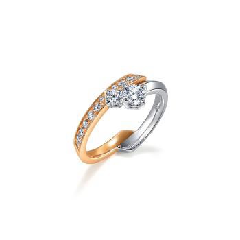 Infini Love Diamond 18K白紅分色黃金鑽石戒指