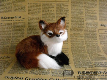 車內裝飾創意禮品擺件裝飾品攝影拍照道具背景標本金狐貍 小狐貍