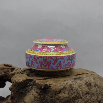 清乾隆年制掐絲法郎彩龍紋茶葉罐 仿古瓷器茶具擺件 古董古玩收藏1入