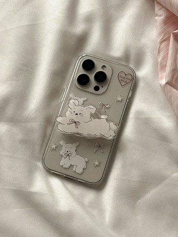 Stray Dog Support HugMeDog Pattern Design Clear Phone Case