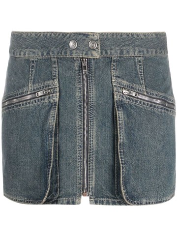 ISABEL MARANT - denim cargo miniskirt - women - Hemp/Cotton - 34 - Blue