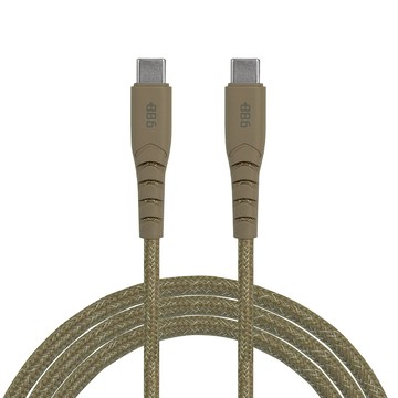 +886 USB-C to TypeC 100W 充電傳輸編織線 1.8M 奶茶棕