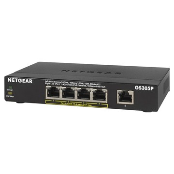 NETGEAR 5埠 Gigabit PoE供電 63W 網路交換器  GS305P  1個