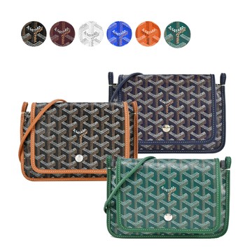 【GOYARD 高雅德】PLUMET 經典LOGO翻蓋扁斜背包(多色選)