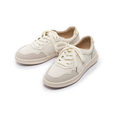 【新品】軟實力 經典復古拼接厚底休閒德訓鞋 金 (553151)