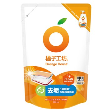 Orange House 橘子工坊 去垢酵素洗碗精補充包  500ml  1包