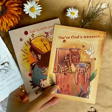 為你禱告祝福插畫卡片