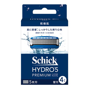 Schick 舒適牌 水次元5 PREMIUM刮鬍刀頭 濃厚保濕凝膠 減少40%摩擦  4個裝  1盒