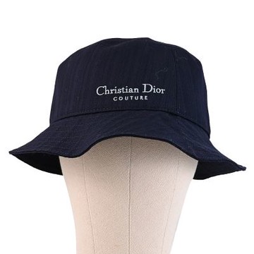 Christian DIOR Homme 品牌電繡LOGO羊毛遮陽帽/漁夫帽(深藍)