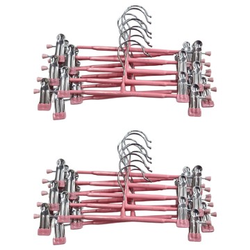 奈米防滑無痕褲架 10入套裝 不鏽鋼材質 可伸縮 承重強  粉色  2組
