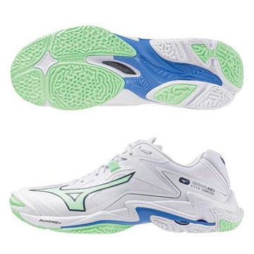Mizuno 美津濃 排球鞋 男鞋 3E寬楦 WAVE LIGHTNING Z8 白綠【運動世界】V1GA240102
