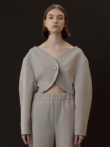 Round Shoulder Sleeve Bolero Top