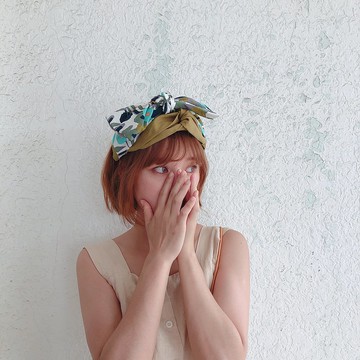 一抹綠 森林系女孩 多層次寬版髮帶 ggoomstudio