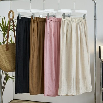 現貨+預購 休閒褲寬管長褲-百搭通勤清涼透氣寬鬆女褲子4色74is54【獨家進口】【米蘭精品】